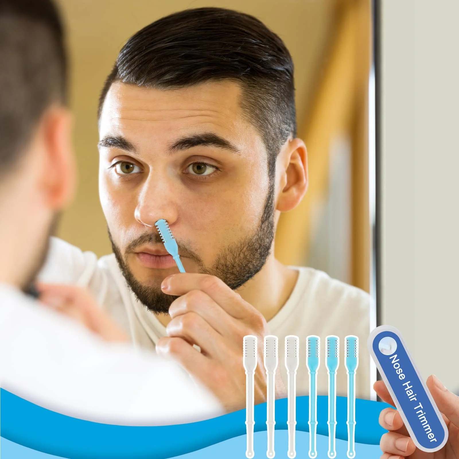 Набір Ножиць для волосся в носі Подвійний Портативний Ручний 360° Обертовий Чорний, фото №3