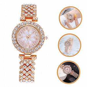 Женские наручные часы Healvian со стразами, стильные кварцевые часы, модные часы для женщин, регулируемый браслет из нержавеющей стали для повседневной носки и особых случаев synthetic.ua - Фото 1