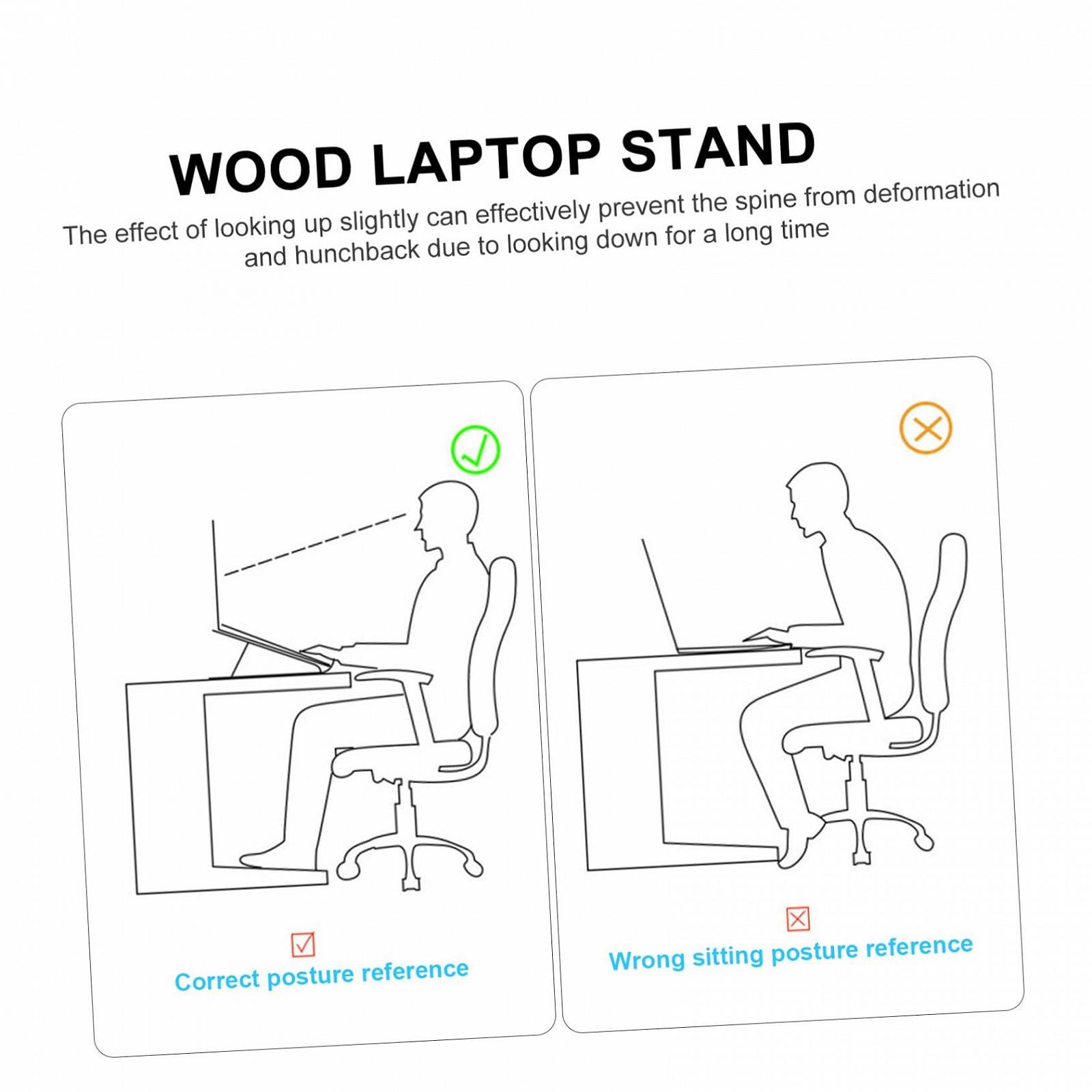 Підставка Дерев'яна для ноутбука Вертикальна Ергономічна Вентильована для Домашнього Офісу Сумісна з Охолодженням, фото №8