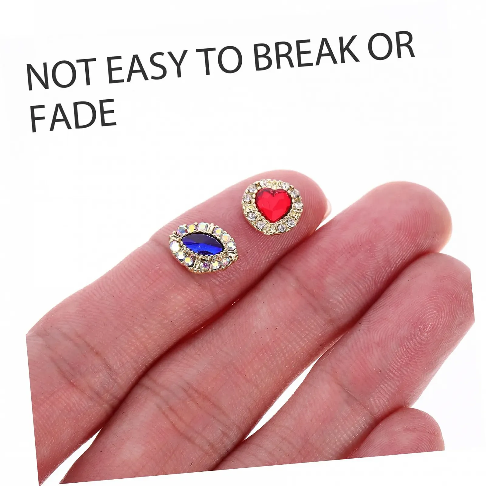 Набор украшений для ногтей (10 шт.) Подвеска-сердце Стекло, фото №4