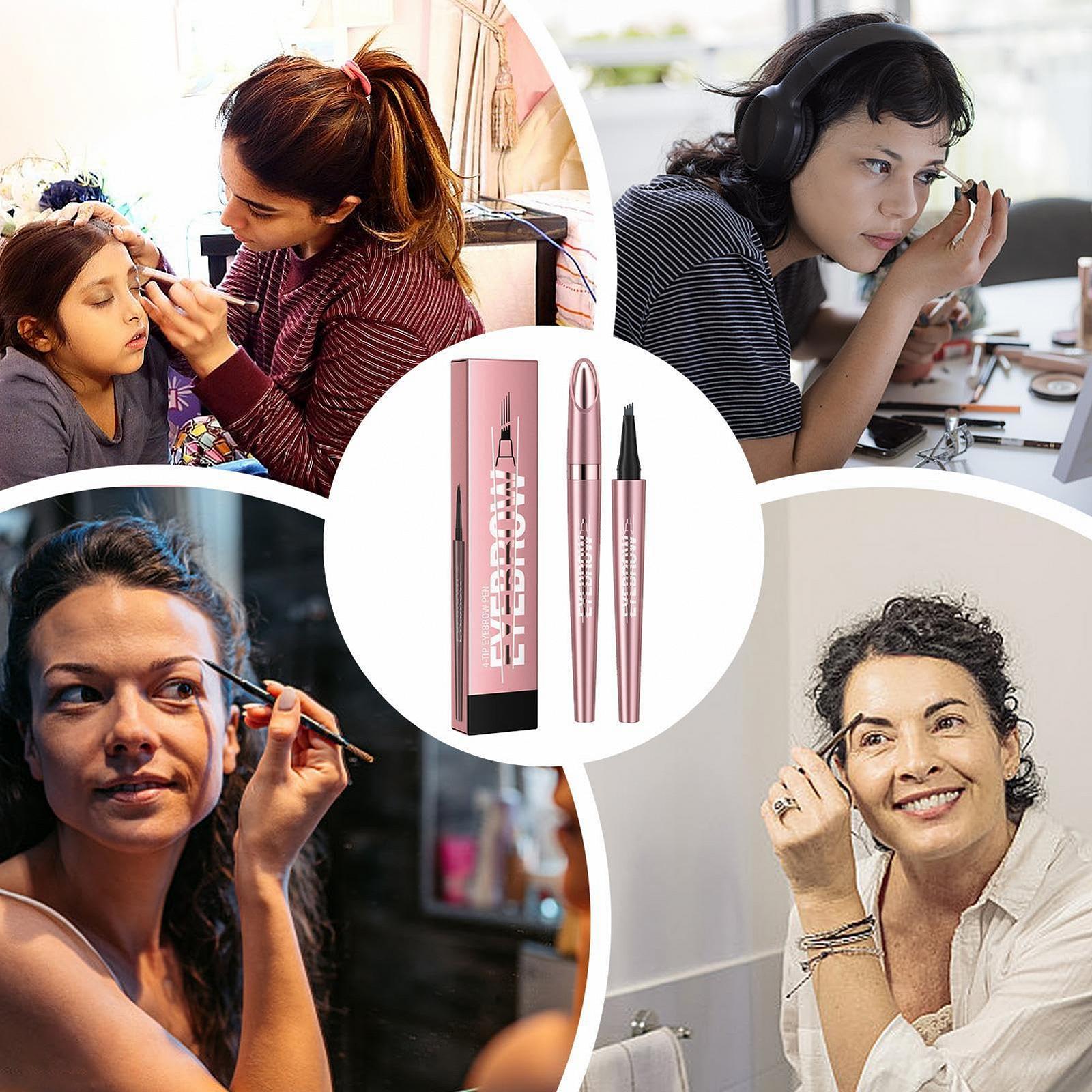 Олівець Microblading 3D з 4-розгалуженим наконечником магічний водостійкий натуральний, фото №4