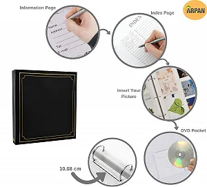 Фотоальбом вставного типа ARPAN Большой Вмещает 500 фотографий 15,24 см x 10,16 см Золотое тиснение Мягкая обложка Черный synthetic.ua - Фото 1