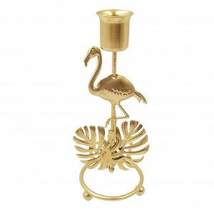 Свечной подсвечник Uonlytech Tropical Flamingo Tea Light Candle Holder из металла с тропическими пальмовыми листьями для гавайской вечеринки - Фото 1