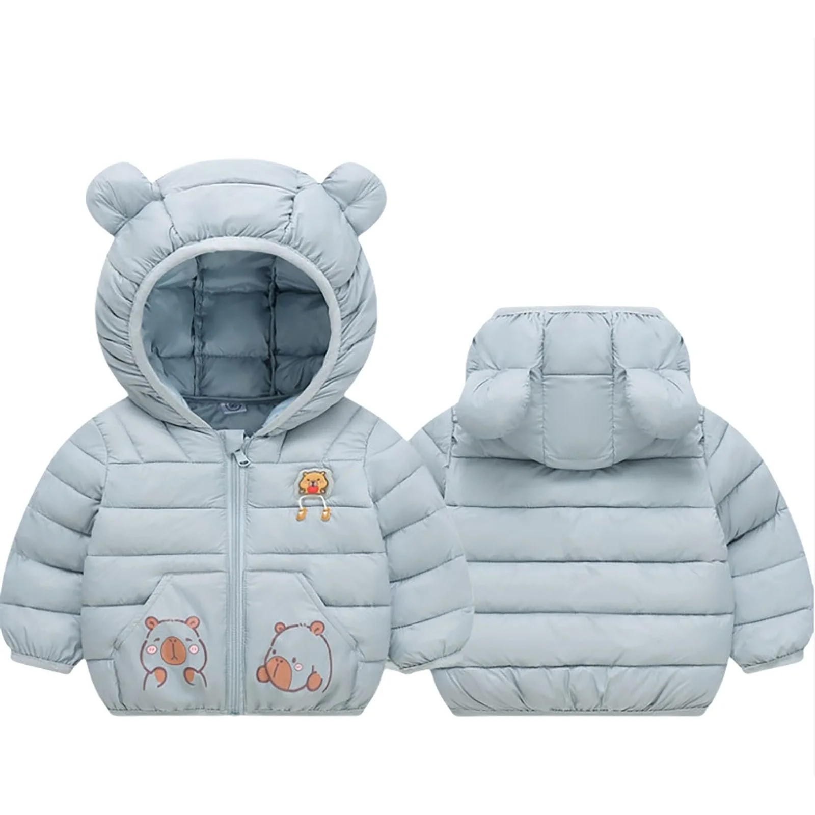 Детская зимняя пуховая куртка MNSWR с мультяшным капюшоном для мальчиков, теплая утепленная верхняя одежда для холодной погоды, фото №1