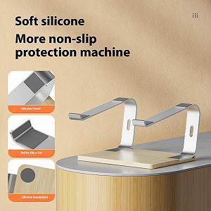 Регулируемая подставка для ноутбука Металлическая подставка для ноутбука Эргономичный держатель для компьютера Подставка для ноутбука Компьютер Алюминий Дерево synthetic.ua - Фото 1