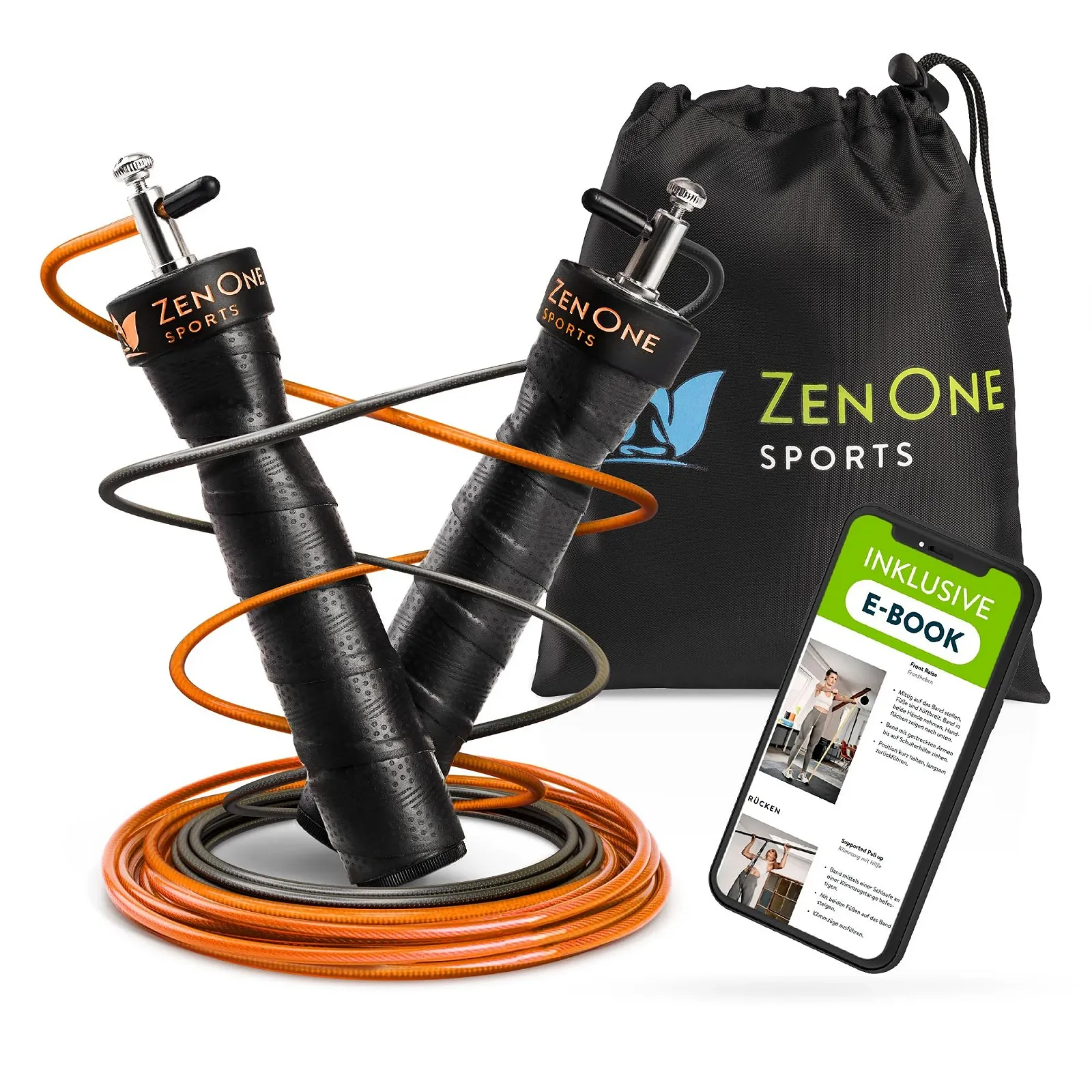 Скакалка ZenOne Sports ZenRope 3 м швидкісна зі сталевим тросом та підшипниками 360° регульована, фото №1