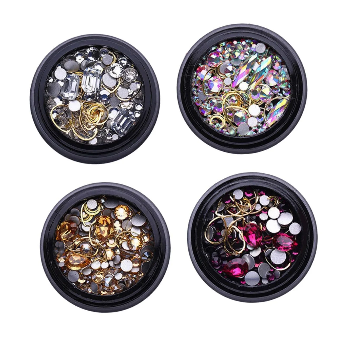 Металлические заклепки для дизайна ногтей Healvian золото Луна-Сердце Прозрачный AB Прозрачный Белый, фото №9