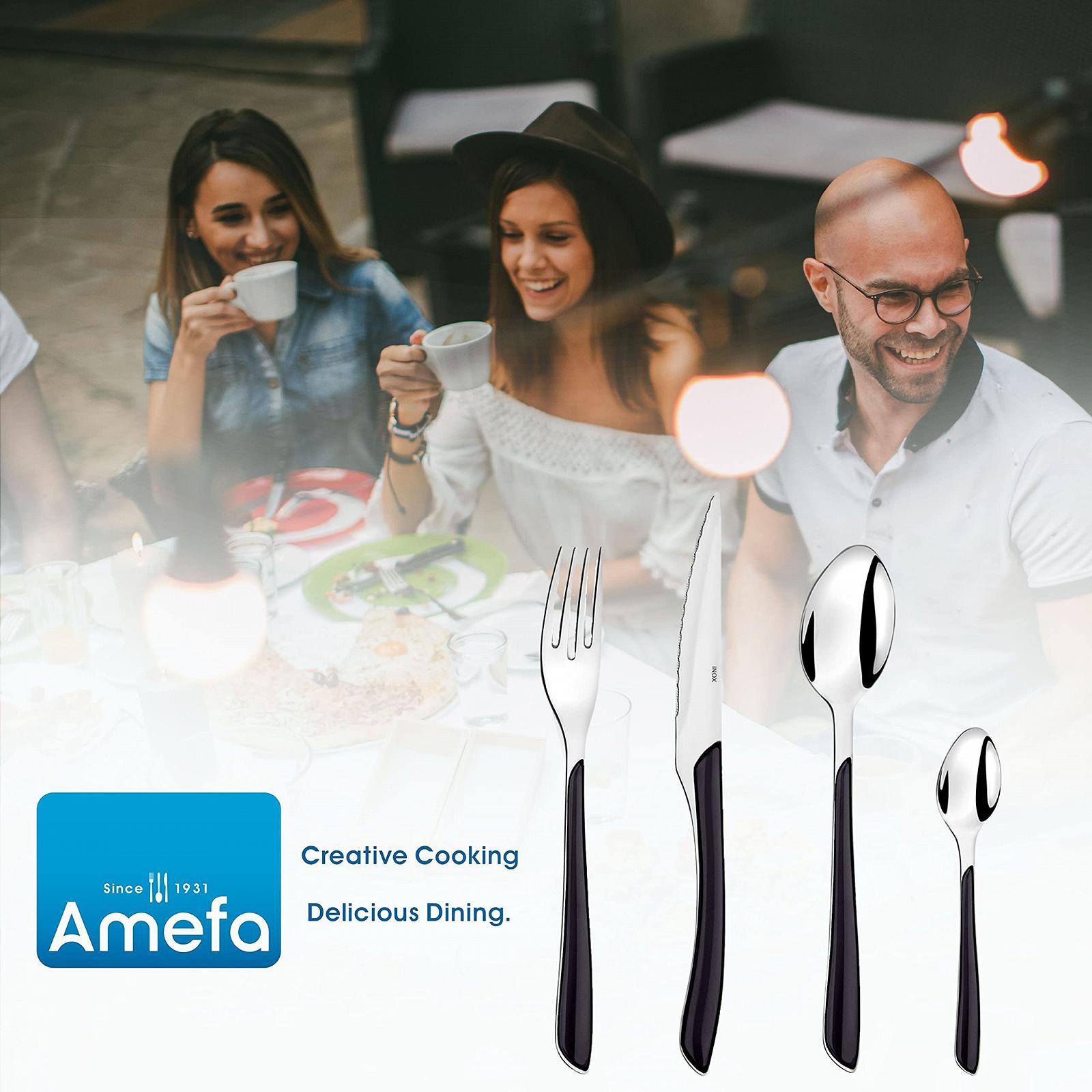 Набор столовых приборов Amefa Eclat, 24 предмета, на 6 персон, 6 ложек, 6 вилок, 6 ножей, 6 чайных/кофейных ложек, фото №6 Набор столовых приборов Amefa Eclat, 24 предмета, на 6 персон, 6 ложек, 6 вилок, 6 ножей, 6 чайных/кофейных ложек, фото №6