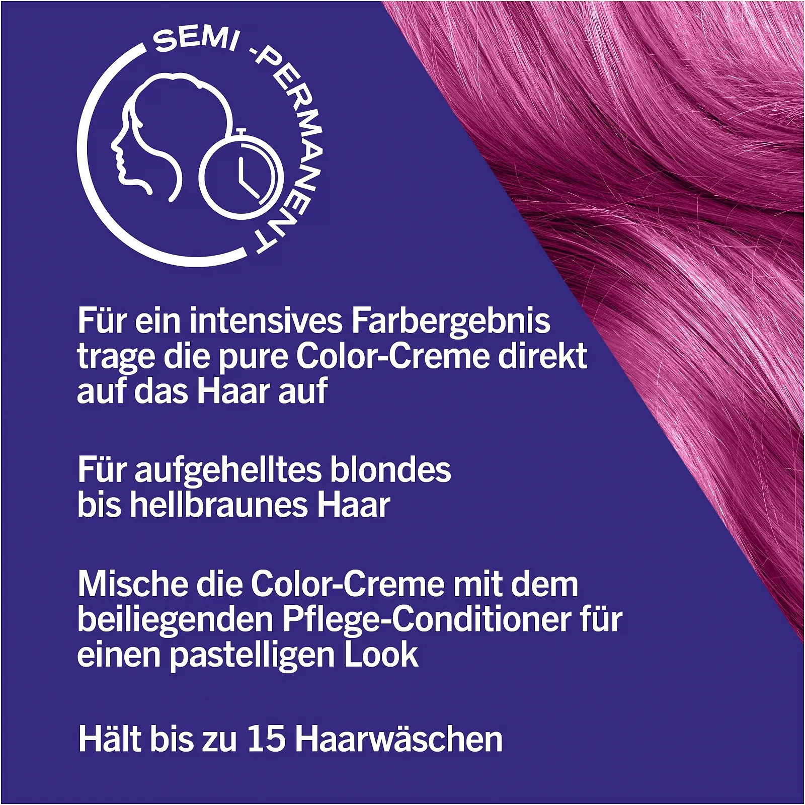 Напівперманентна фарба для волосся Schwarzkopf LIVE Ultra Brights 093 Shocking Pink (3 x 80 мл) для інтенсивного або пастельного кольору, витримує 12-15 миттів волосся з кондиціонером, фото №5 Напівперманентна фарба для волосся Schwarzkopf LIVE Ultra Brights 093 Shocking Pink (3 x 80 мл) для інтенсивного або пастельного кольору, витримує 12-15 миттів волосся з кондиціонером, фото №5