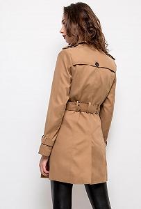 Тренч Класичний Двобортний Водостійкий Жіночий Модний Вугільний з Поясом synthetic.ua - Фото 1