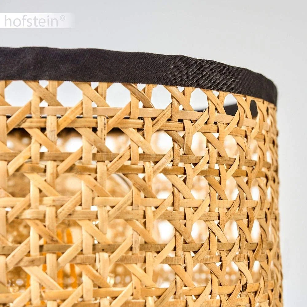 Настільна лампа Jonas Round Bedside Metal Rattan 1xE27 Чорний/Натуральний, фото №4