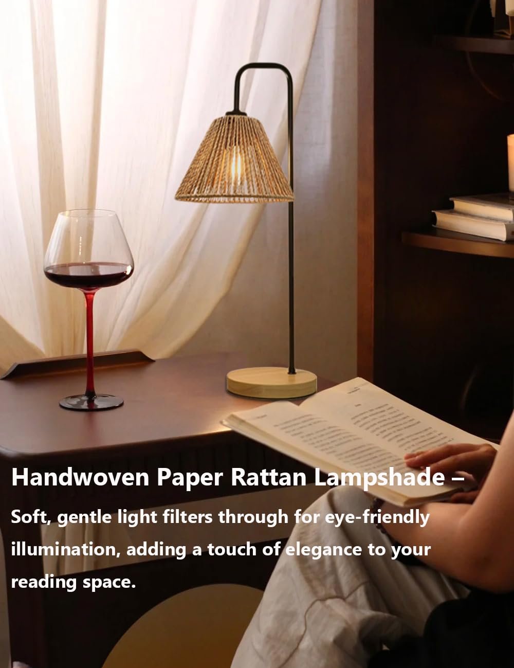 Настільна лампа Boho Rattan E27 44 см, фото №4