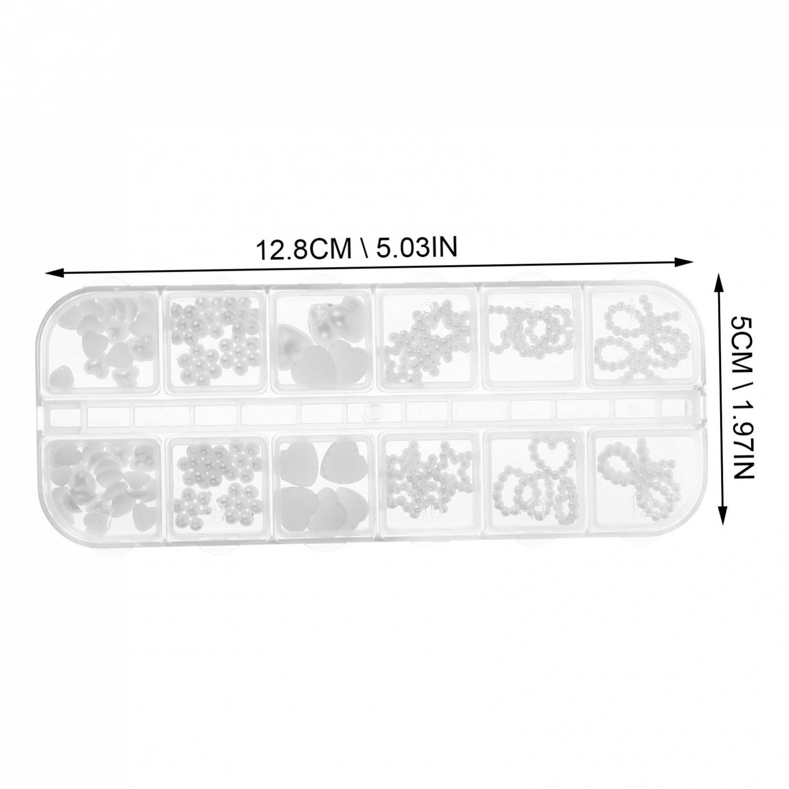 Украшение для ногтей Бусины для ногтей Стразы для ногтей Сердце для ногтей Белые накладные плоские ногти, фото №8