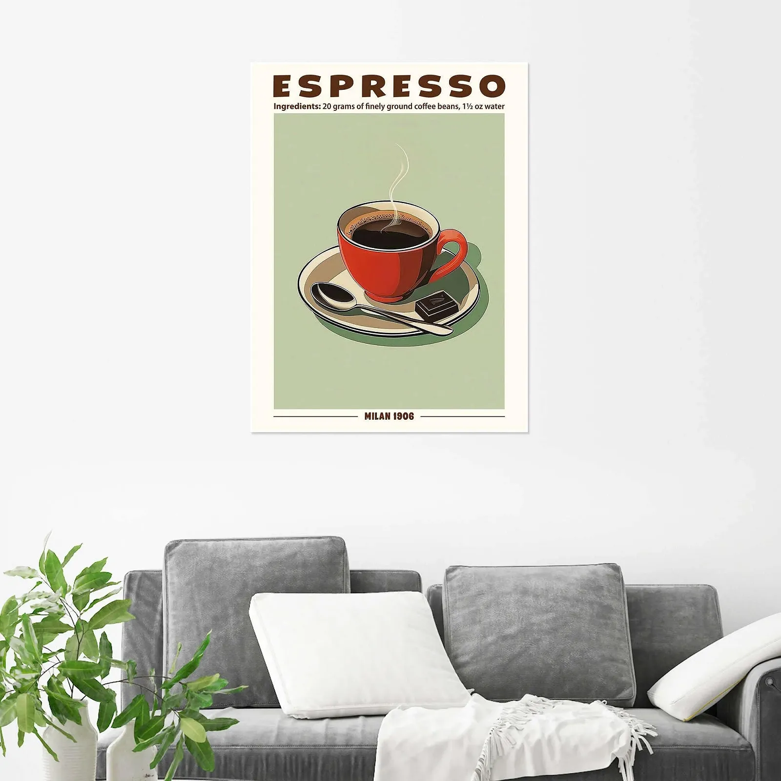 Постер TAlex Coffee Espresso Milan 1906 30 x 40 см Зеленый, фото №6