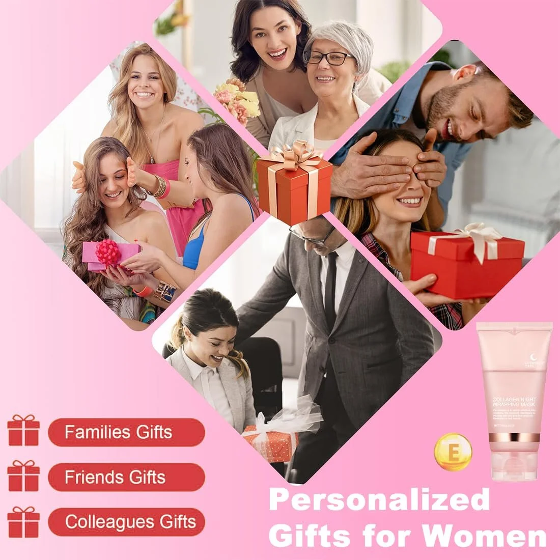 Ночная маска Collagen, маска для лица Collagen Overnight Wrapping Peel Off, корейская маска Collagen Peel Off, маска Collagen Wrapping с кисточкой для всех типов кожи (2 шт. / пробный набор), фото №7