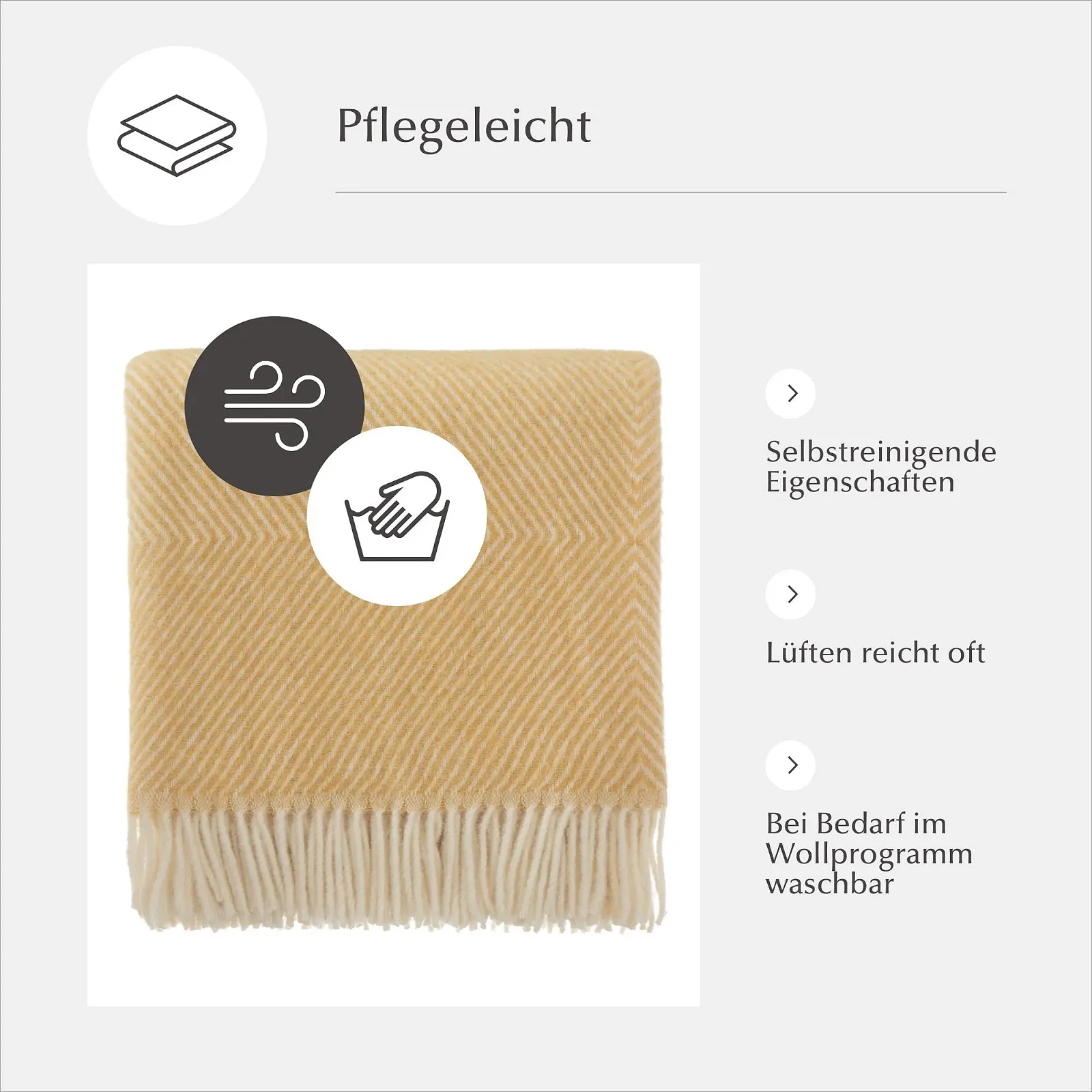 Плед URBANARA Gotland Шерсть 200 x 200 см Серый, фото №7