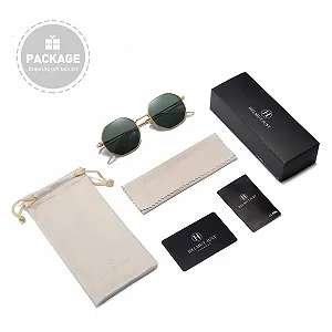 Сонцезахисні окуляри Шестикутні H HELMUT JUST для чоловіків і жінок, поляризовані дзеркальні лінзи та тоновані лінзи synthetic.ua - Фото 1