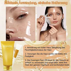 Ночная маска для лица с куркумой и койевой кислотой против недостатков с пленкой коллагена, питает тусклую кожу, уменьшает блеск и способствует подтягиванию кожи synthetic.ua - Фото 1