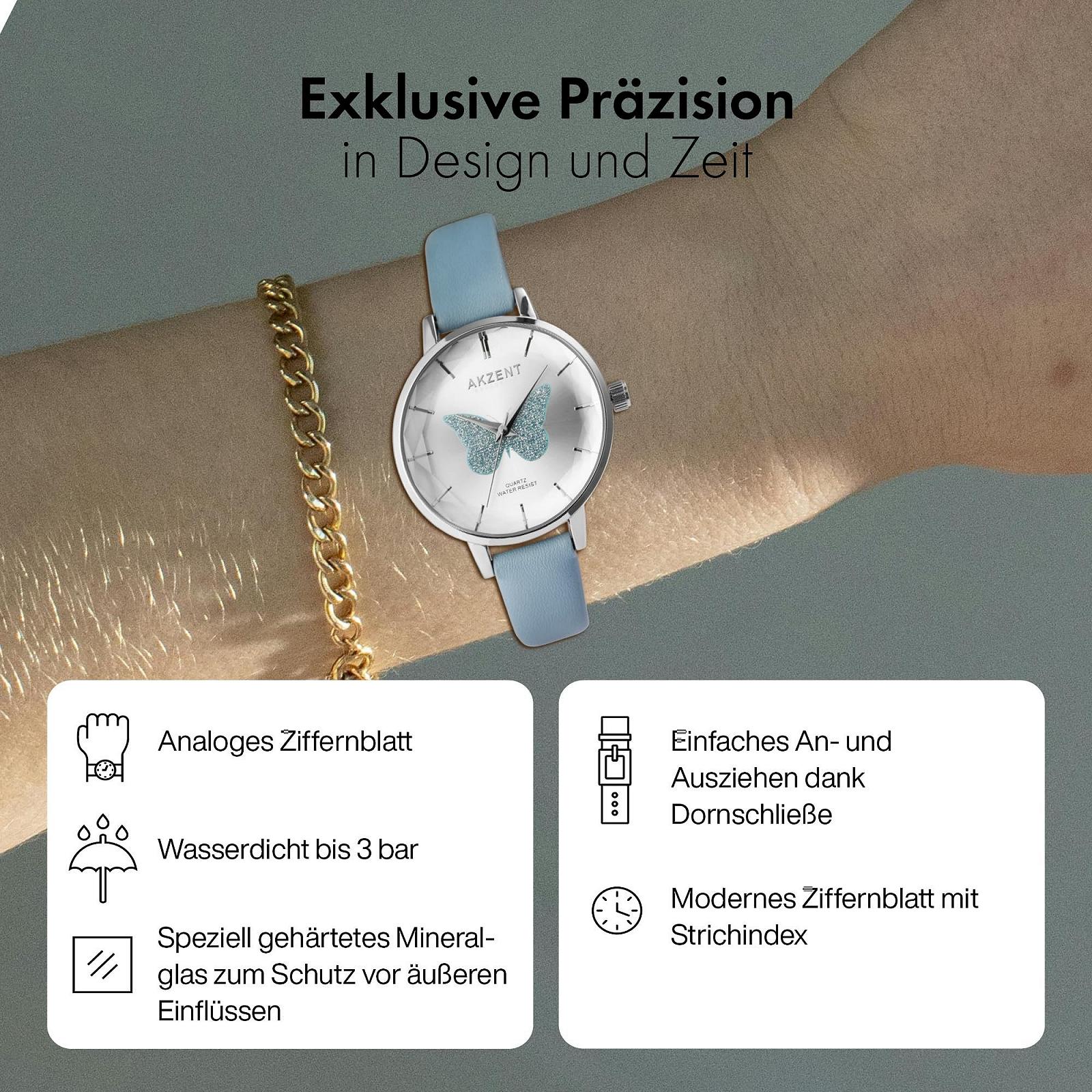 Часы Akzent Exclusive 1900250 Женские Искусственная Кожа Блестки Аналоговый Кварцевый, фото №3