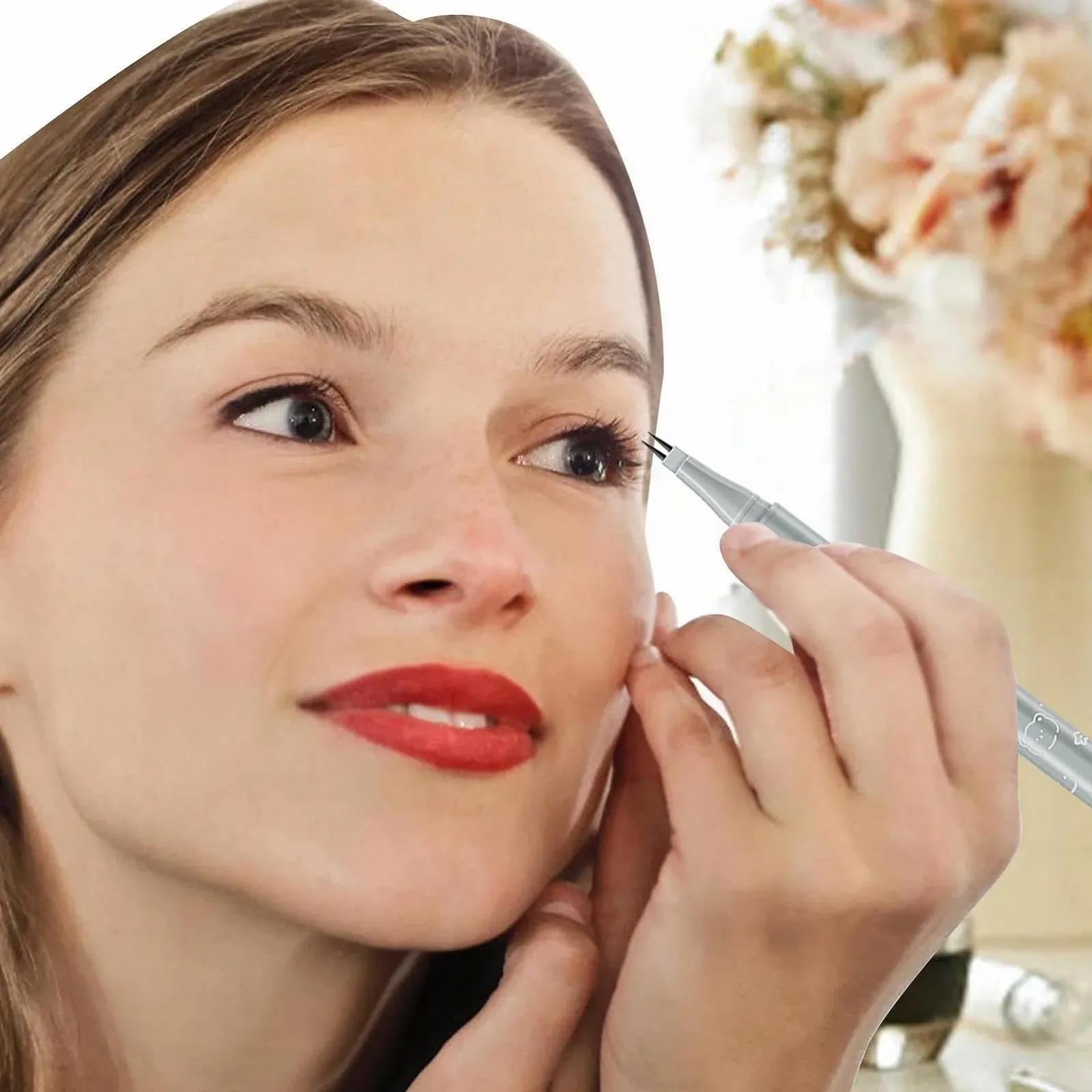 Підводка для очей, водостійка, рідка, з двома зубцями, фото №2