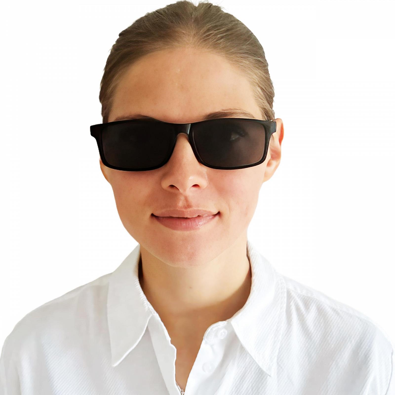 Сонцезахисні окуляри Rectangular Mini Brille Flex Чорний/Червоний, фото №2