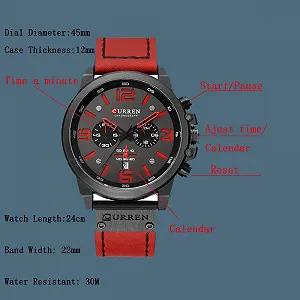 Годинник CURREN Чоловічий Військовий Шкіряний Ремінець Аналоговий synthetic.ua - Фото 1