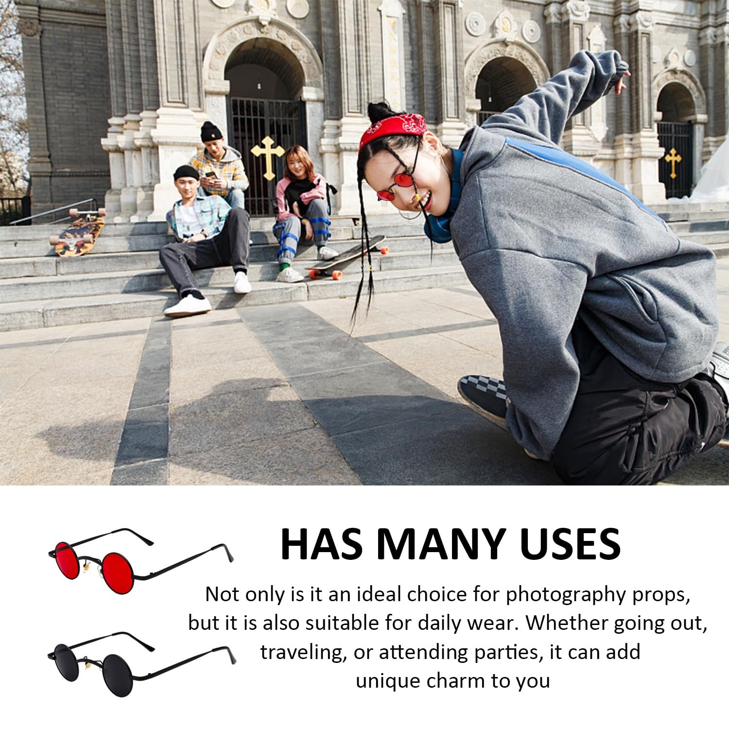 Солнцезащитные очки круглые ZGDEIWGF для мужчин (2 шт. в упаковке), фото №5 Солнцезащитные очки круглые ZGDEIWGF для мужчин (2 шт. в упаковке), фото №5