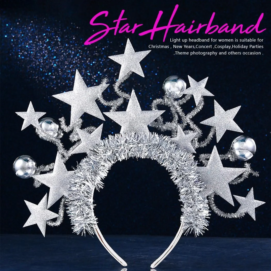 Обруч Зірка, що світиться Золотий Блиск LED, фото №2