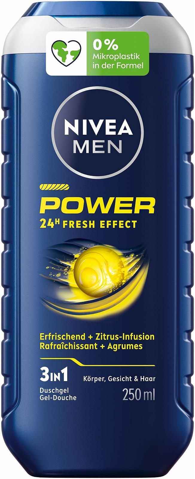 Гель для душа NIVEA MEN Power pH-нейтральный с цитрусовым настоем для тела, лица и волос 250 мл, фото №1