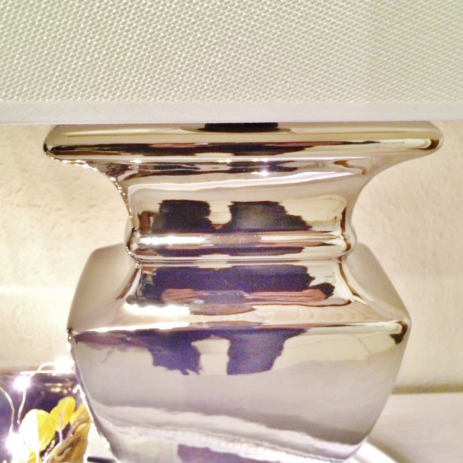 Настільна лампа DRULINE Silver Lady 59 см Shabby Chic керамічна сріблястий/білий, фото №3