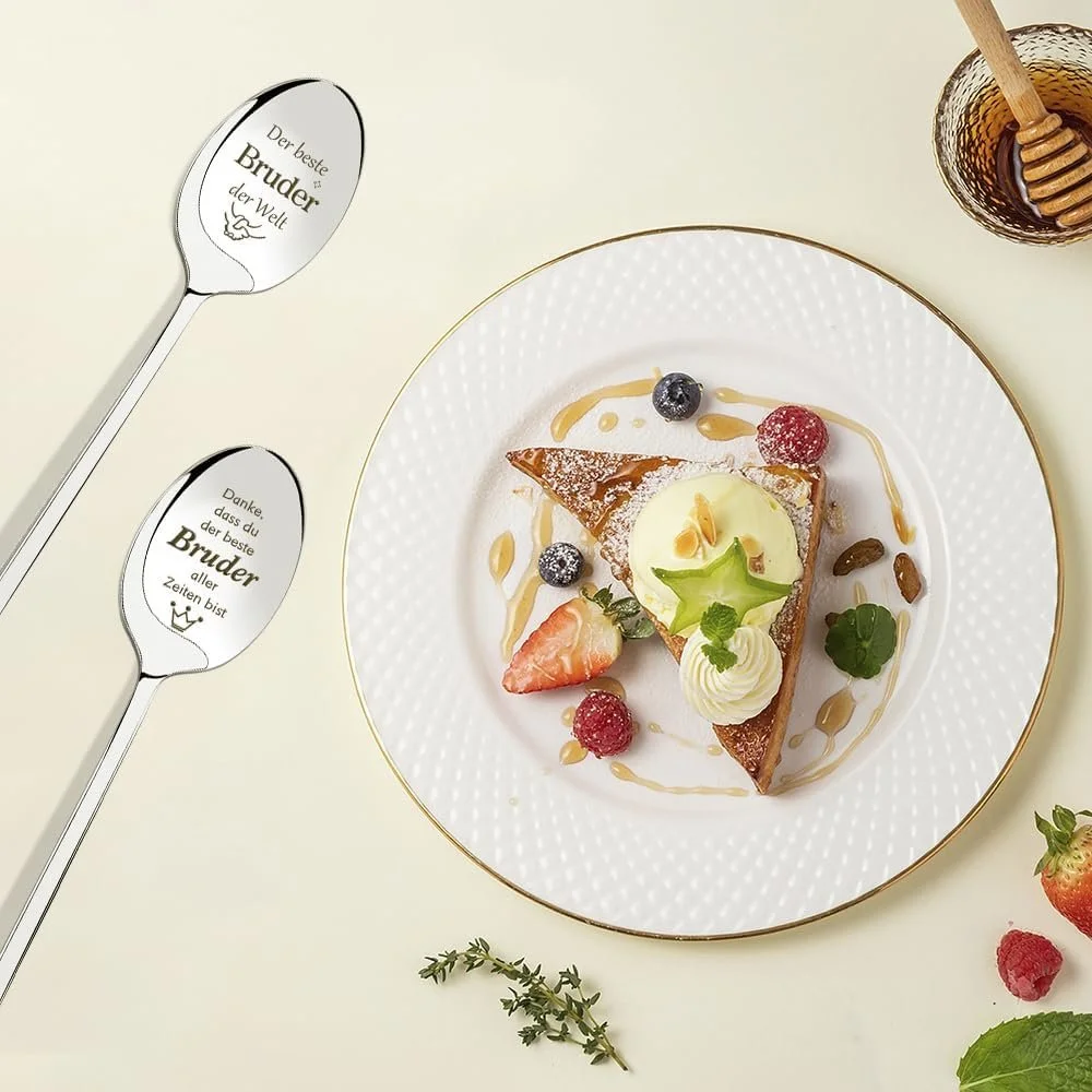 Ложка для кави, Brother, З гравіюванням "Найкращий брат у світі", Паковання з 2 штук, фото №5 Ложка для кави, Brother, З гравіюванням "Найкращий брат у світі", Паковання з 2 штук, фото №5