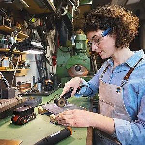 Міні-шліфувальна машина WORX MakerX WX741.9 20 В PowerShare без акумулятора, без зарядного пристрою, без хаба, безщітковий двигун, мікроергономічний дизайн synthetic.ua - Фото 1