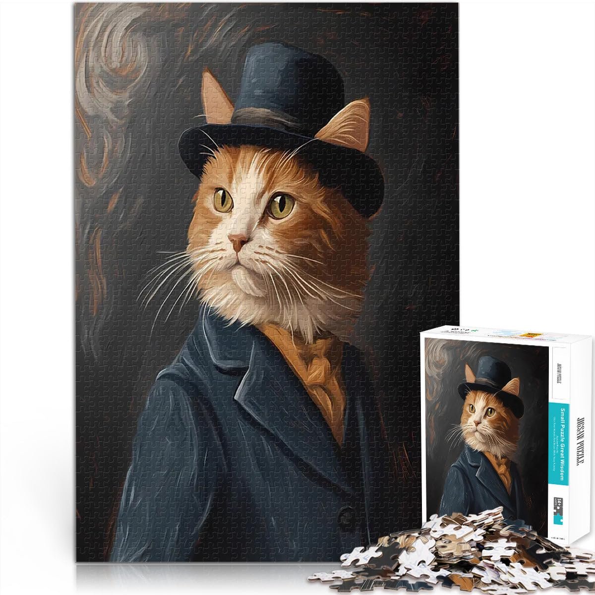 Пазл Портрет кота в цилиндре 1000 элементов 38 x 26 см, фото №1