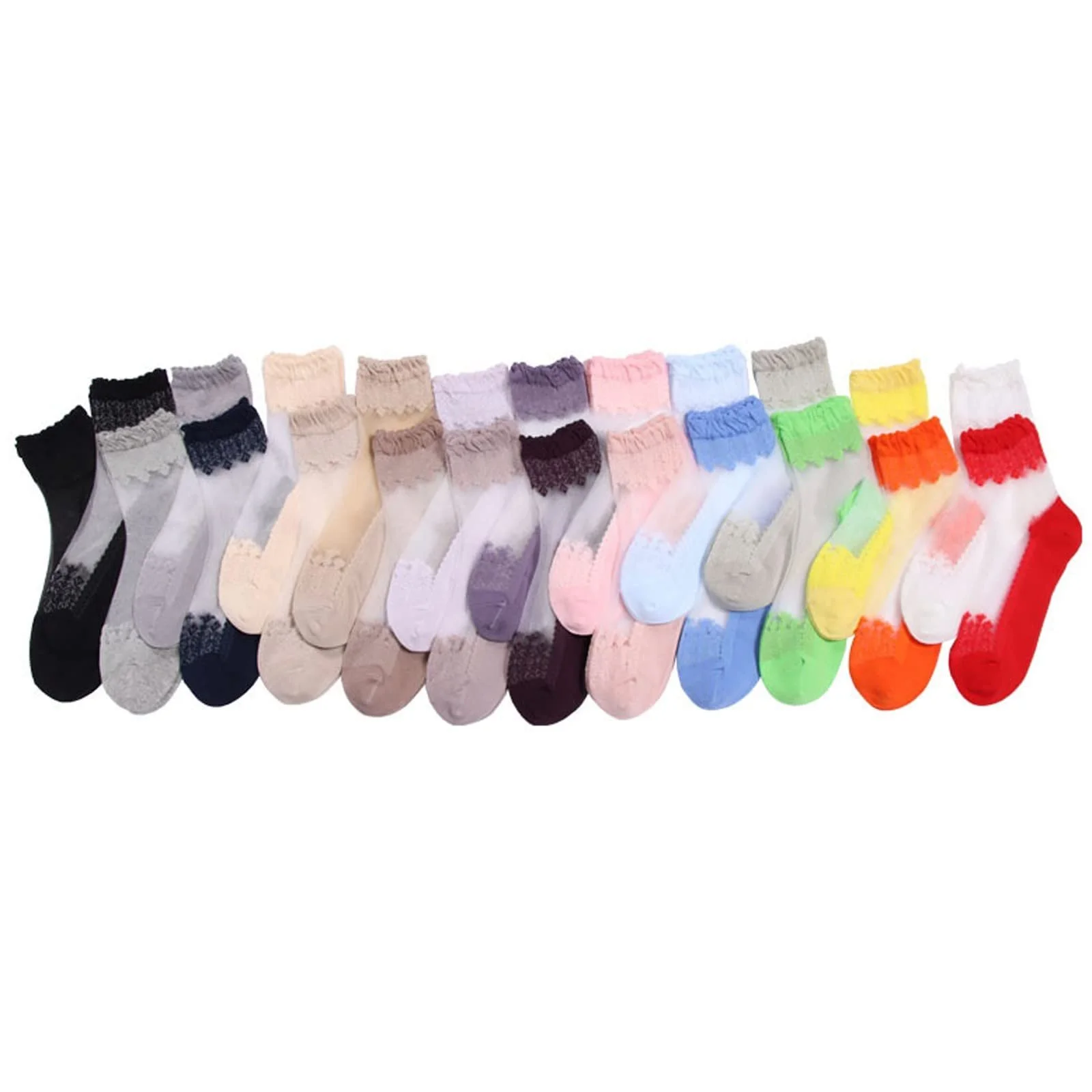 Жіночі шкарпетки з мереживом-рюшами, фото №1 Жіночі шкарпетки з мереживом-рюшами, фото №1