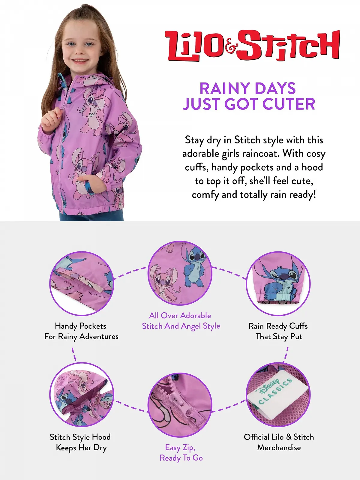 Дитяча дощова куртка Disney Stitch з Angel & Stitch, фото №5