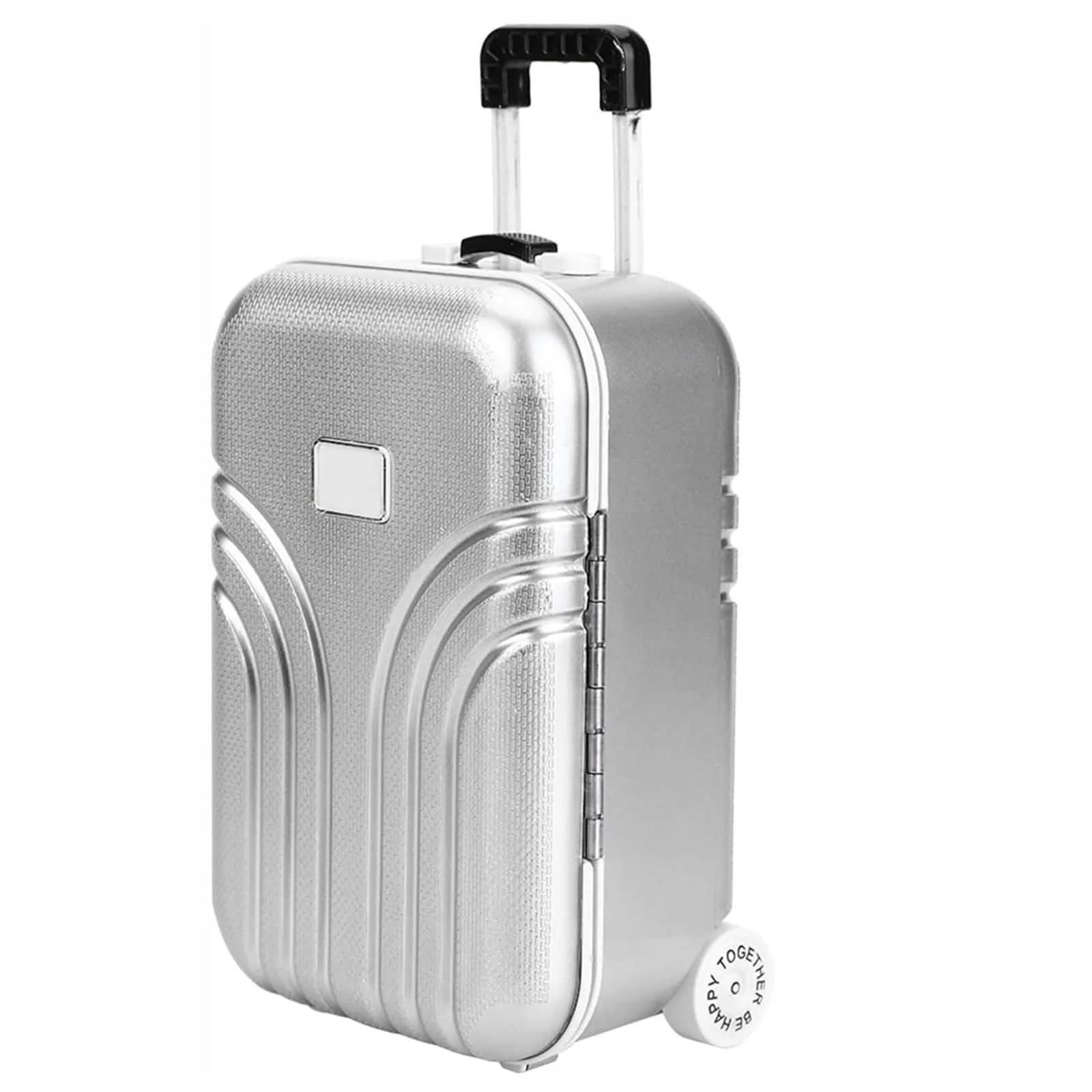 Скарбничка Валіза срібляста пластикова мінітролей з колесами, фото №6