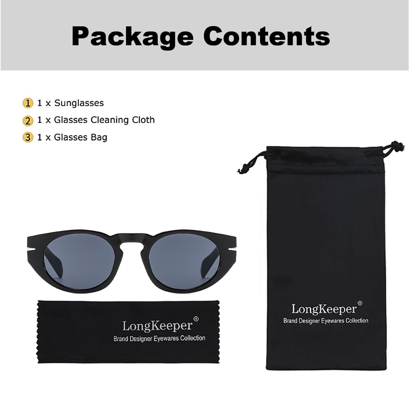 Вінтажні сонцезахисні окуляри з круглими лінзами Long Keeper 90-х, круглі, фото №5