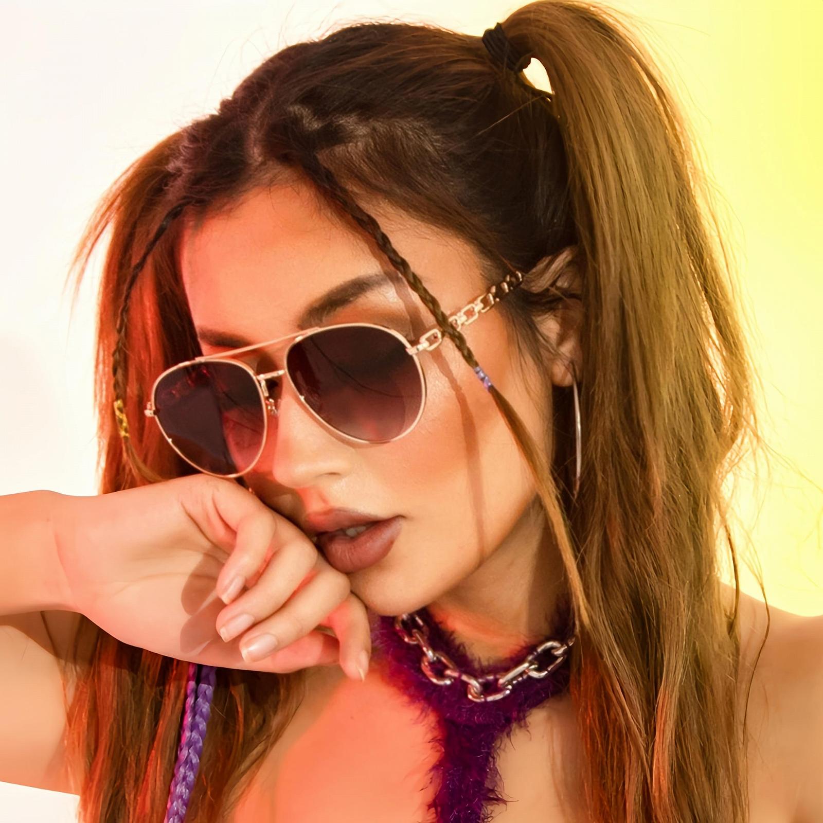 Сонцезахисні окуляри Retro Classic Vintage WDZAYXC з оправою у формі ланцюга для чоловіків та жінок, захист від ультрафіолету, фото №6 Сонцезахисні окуляри Retro Classic Vintage WDZAYXC з оправою у формі ланцюга для чоловіків та жінок, захист від ультрафіолету, фото №6