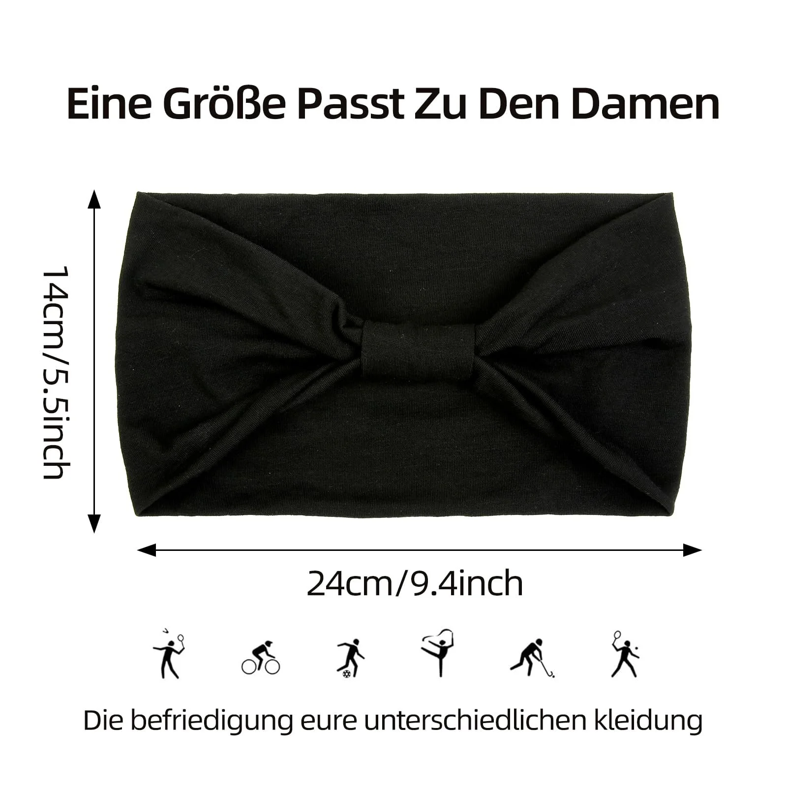 Пов'язка на голову WOVOWOVO, еластична, м'яка, дуже широка, фото №2 Пов'язка на голову WOVOWOVO, еластична, м'яка, дуже широка, фото №2