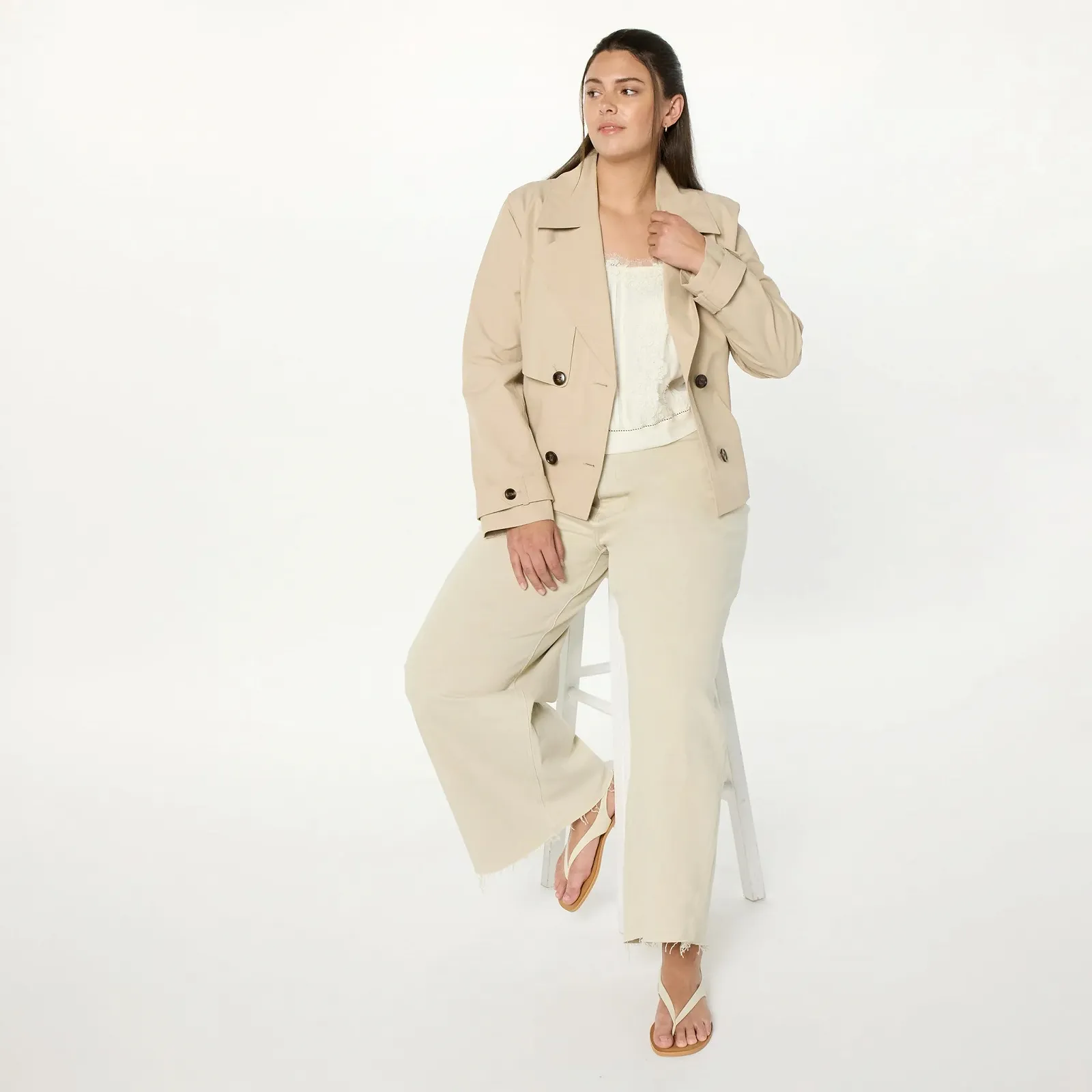 Тренч The Drop Mara Укорочений, фото №7