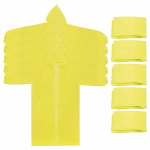 Дощовик PATIKIL, 5 шт., легкий, багаторазовий, EVA, для дорослих, для велоспорту, походів, активного відпочинку, жовтий - Фото 1