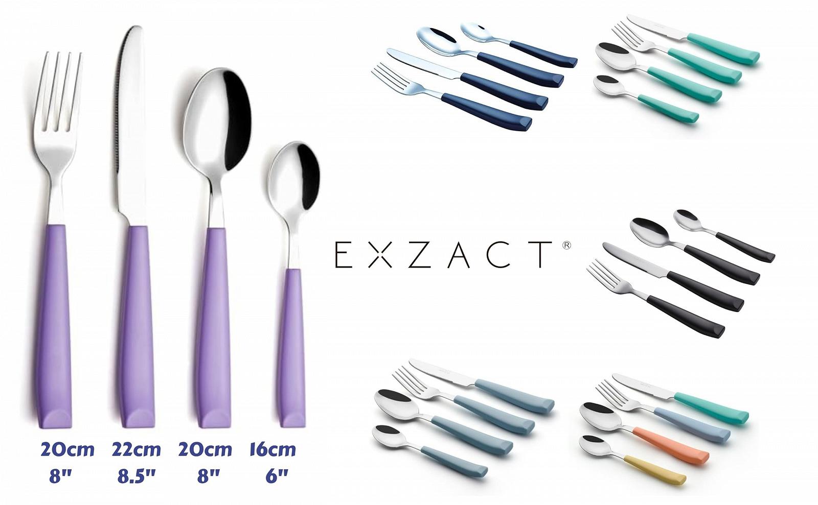 Набор столовых приборов Exzact WF232W из 16 предметов из нержавеющей стали с пластиковыми ручками, фото №6