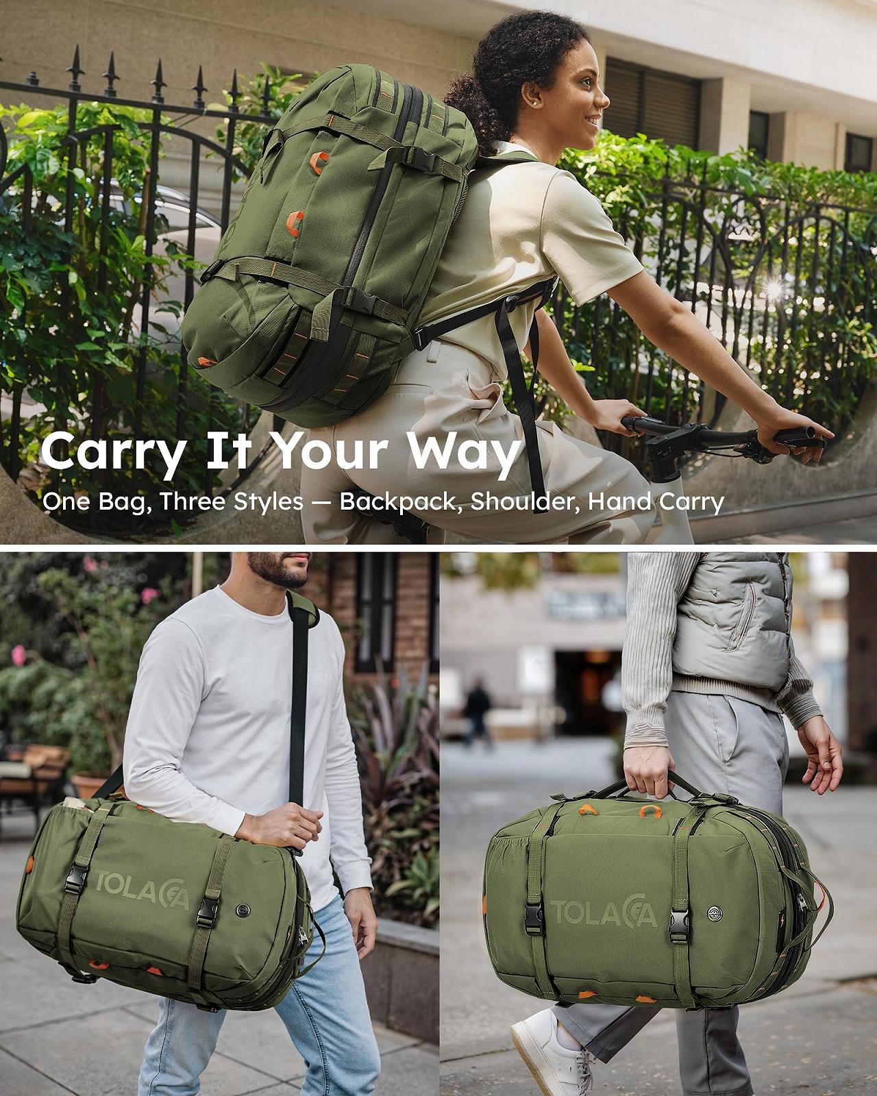Рюкзак для ноутбука Tolaccea Travel 15.6 дюймів TSA Expandable 40L-50L Ручна поклажа 4 в 1, фото №2 Рюкзак для ноутбука Tolaccea Travel 15.6 дюймів TSA Expandable 40L-50L Ручна поклажа 4 в 1, фото №2