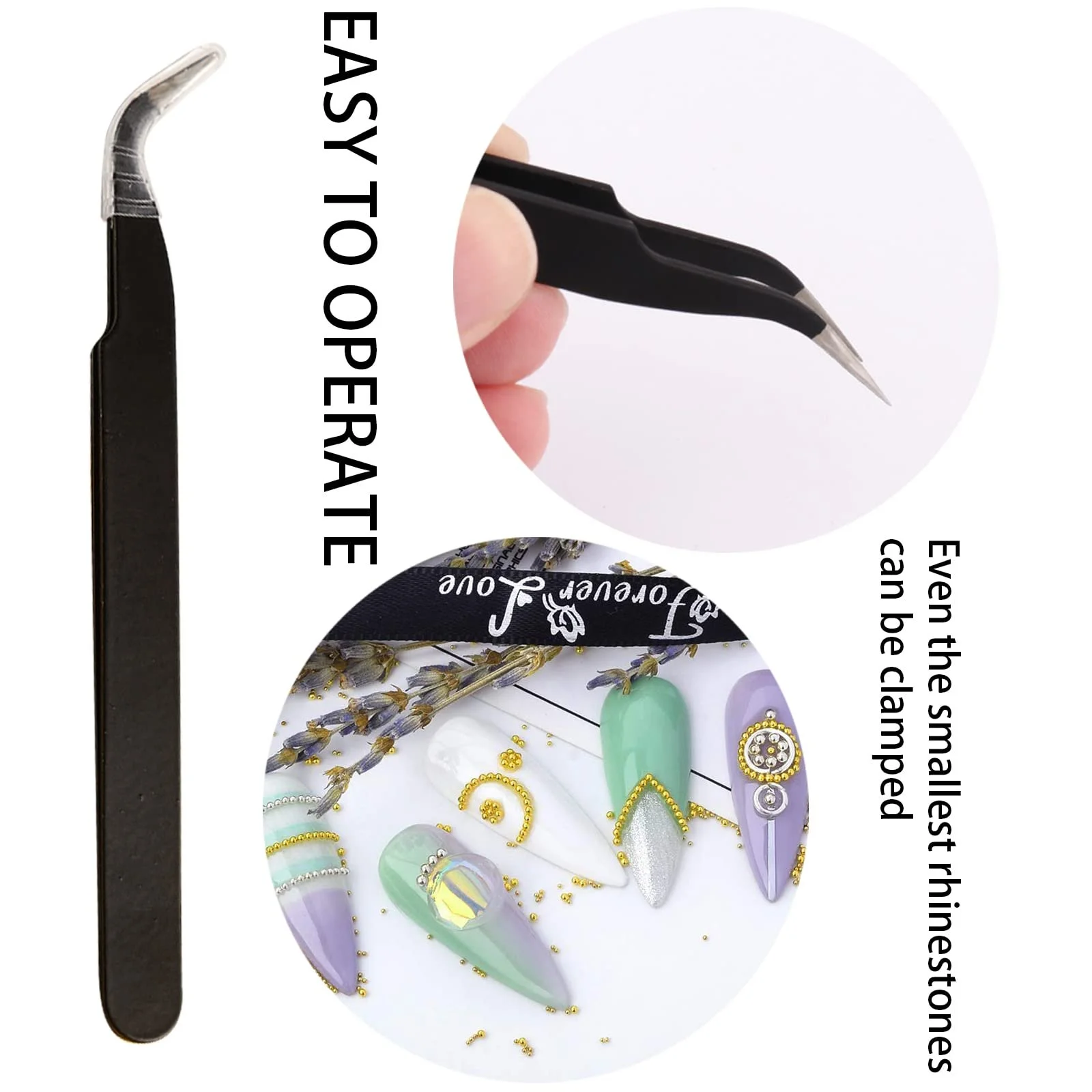 Набор страз для ногтей 1400 шт., Золотые блестящие камни для ногтей, Хрустальные камни для ногтей, Подвески для ногтей в форме звезд и луны, для DIY ногтей, с пинцетом и ручкой для сверления, фото №6