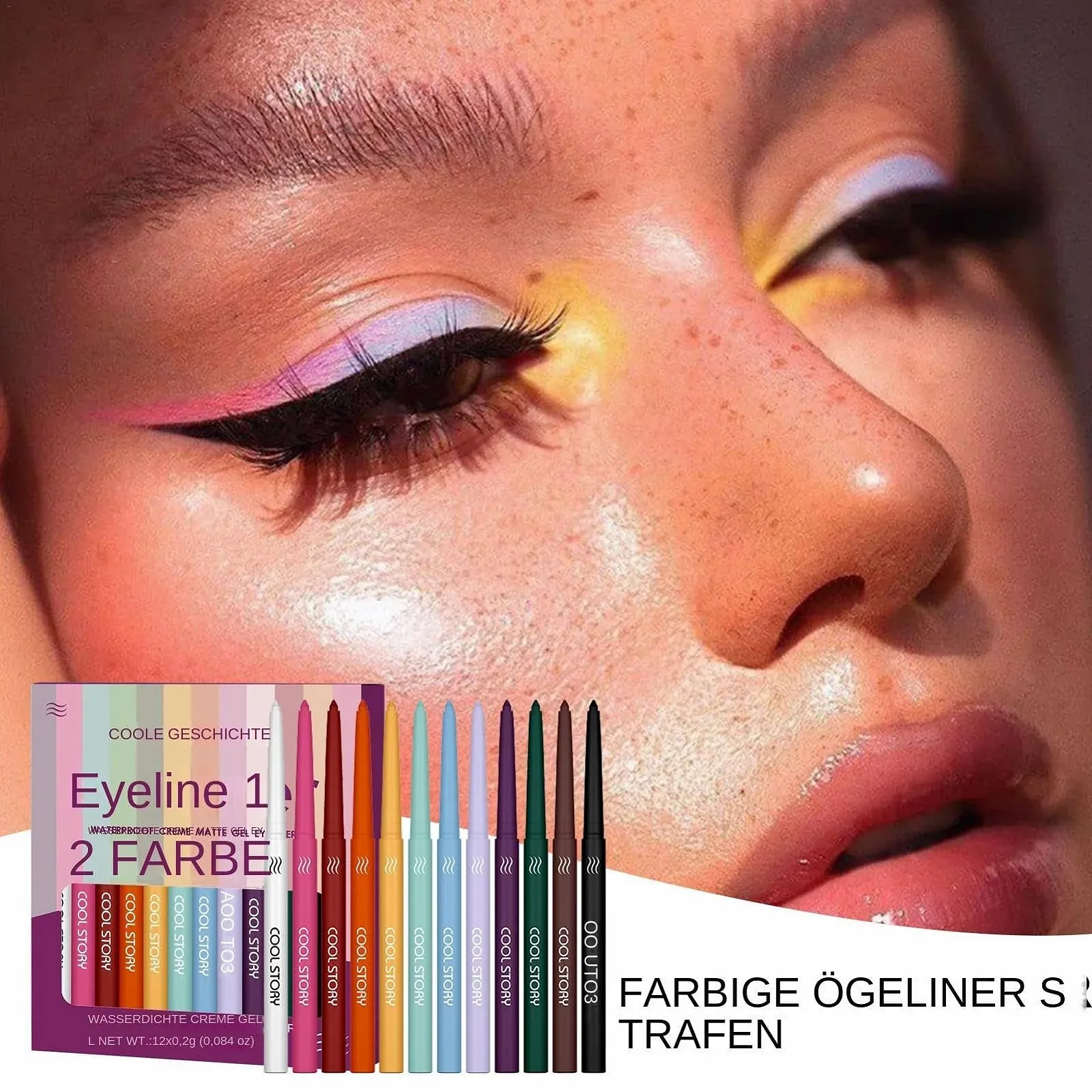 Набор карандашей Colourful Eyeliner puzzlegame 12 цветов, фото №3