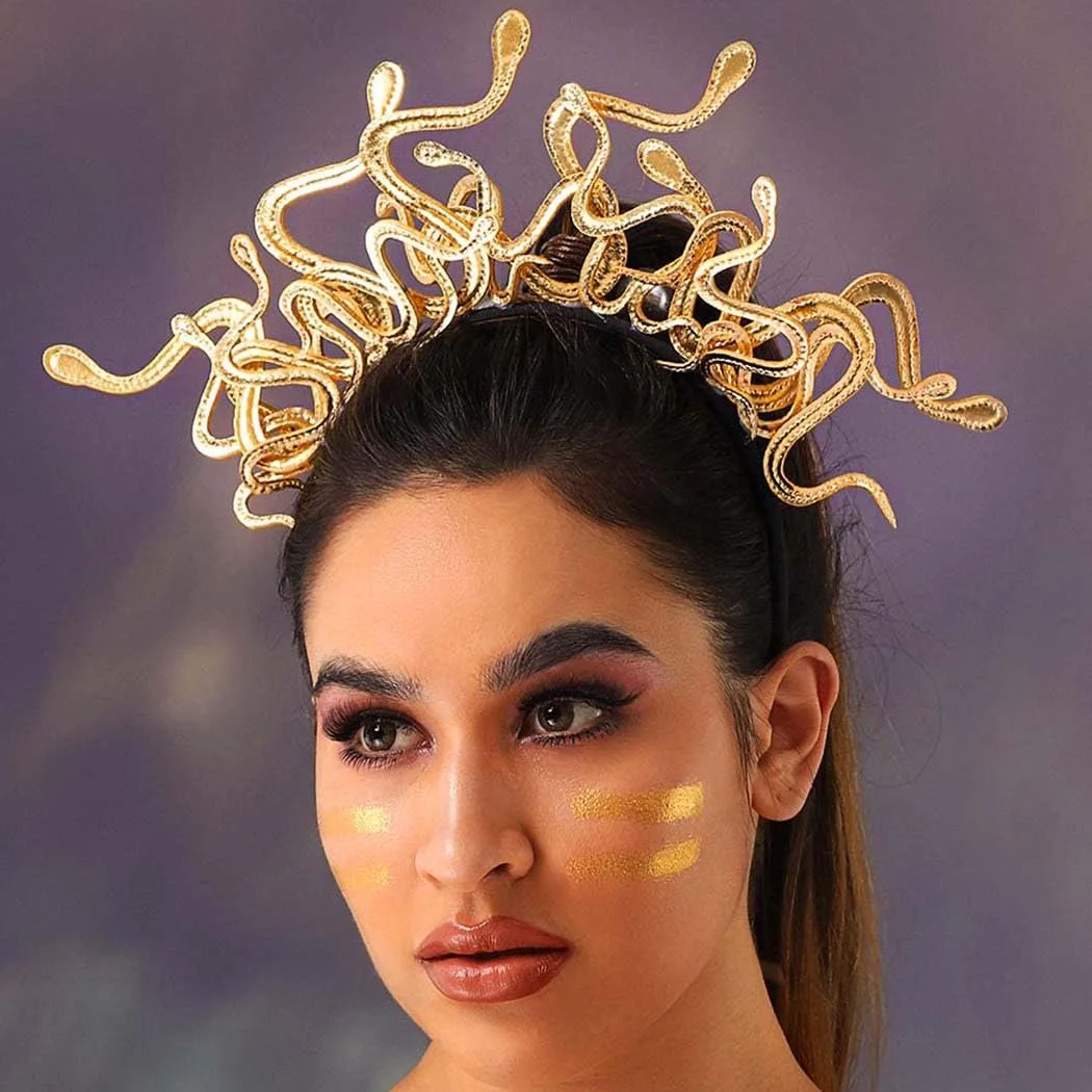Обруч на голову Змія Медуза Reaky Золотистий, фото №1