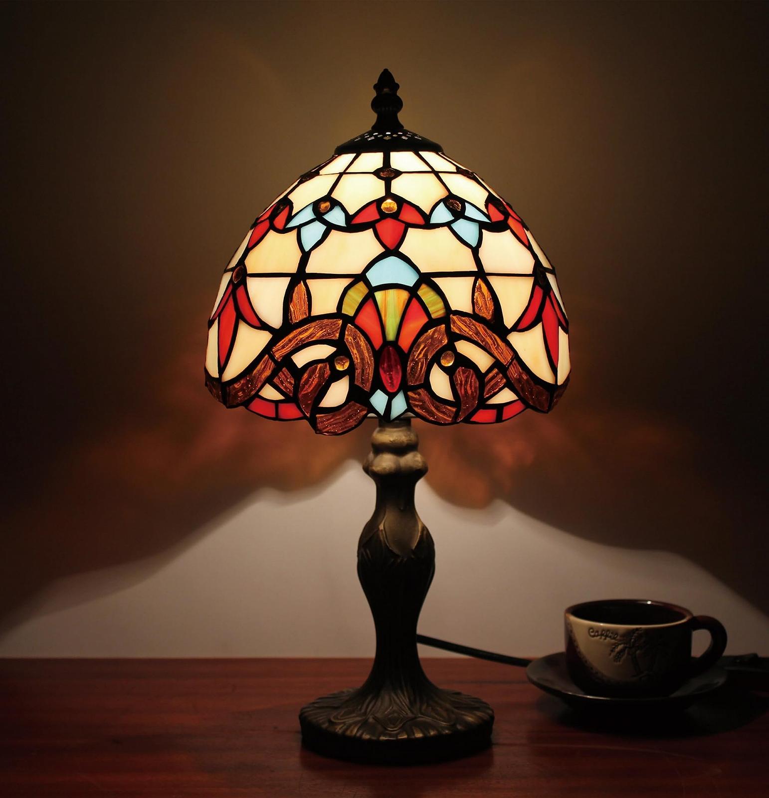 Настільна лампа Tiffany TF-TD-8A 8 квіток пасторальний дизайн Різнокольорова, фото №2