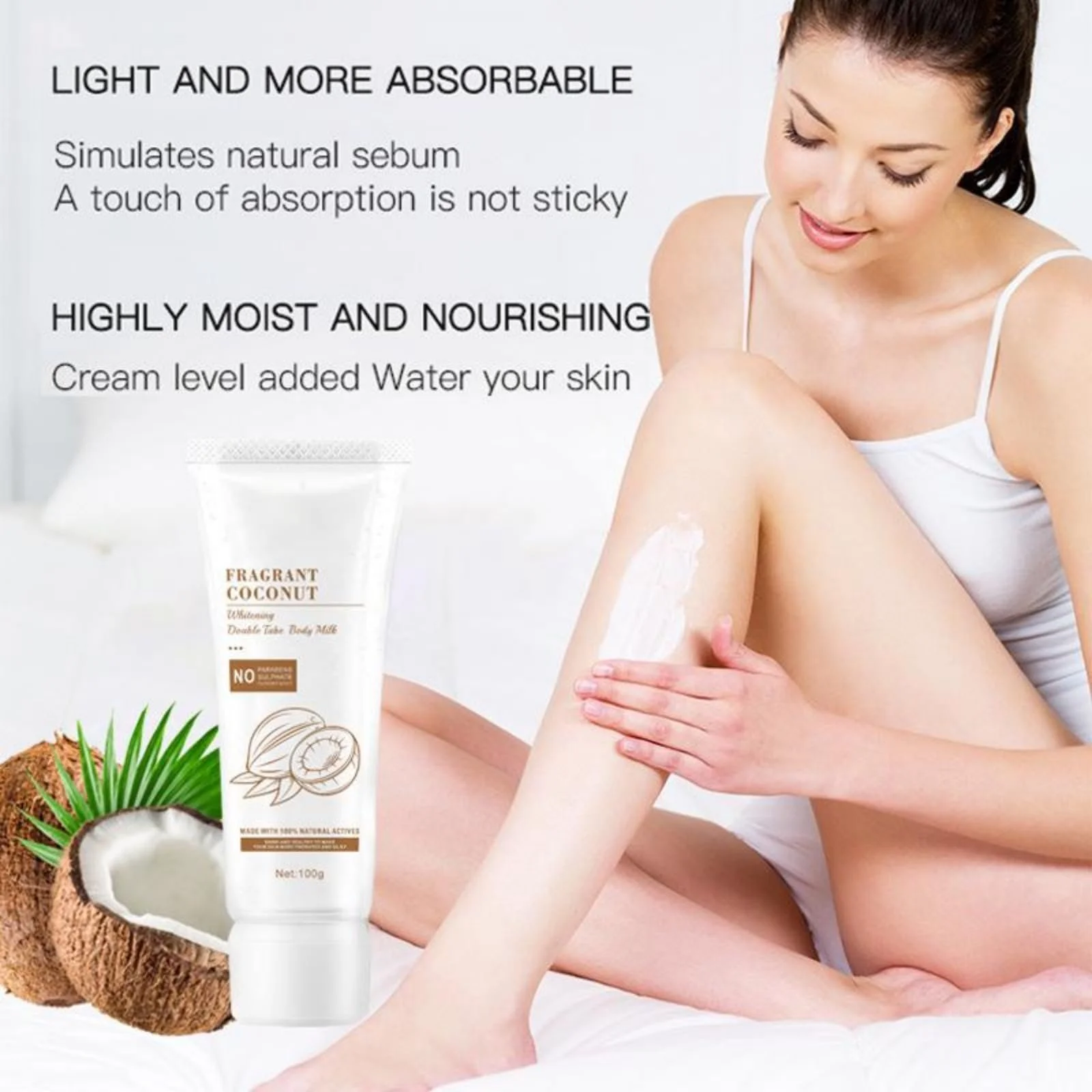 Лосьйон для тіла Coconut, Освітлюючий та інтенсивно зволожуючий, Живильний, Швидко поглинається, фото №4 Лосьйон для тіла Coconut, Освітлюючий та інтенсивно зволожуючий, Живильний, Швидко поглинається, фото №4