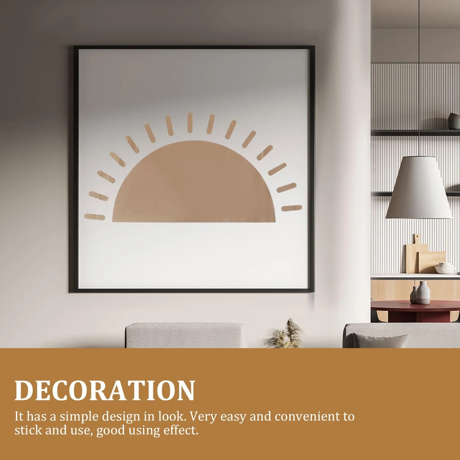 Наклейка на стіну Ciieeo Boho Sun PVC Коричнева, фото №3