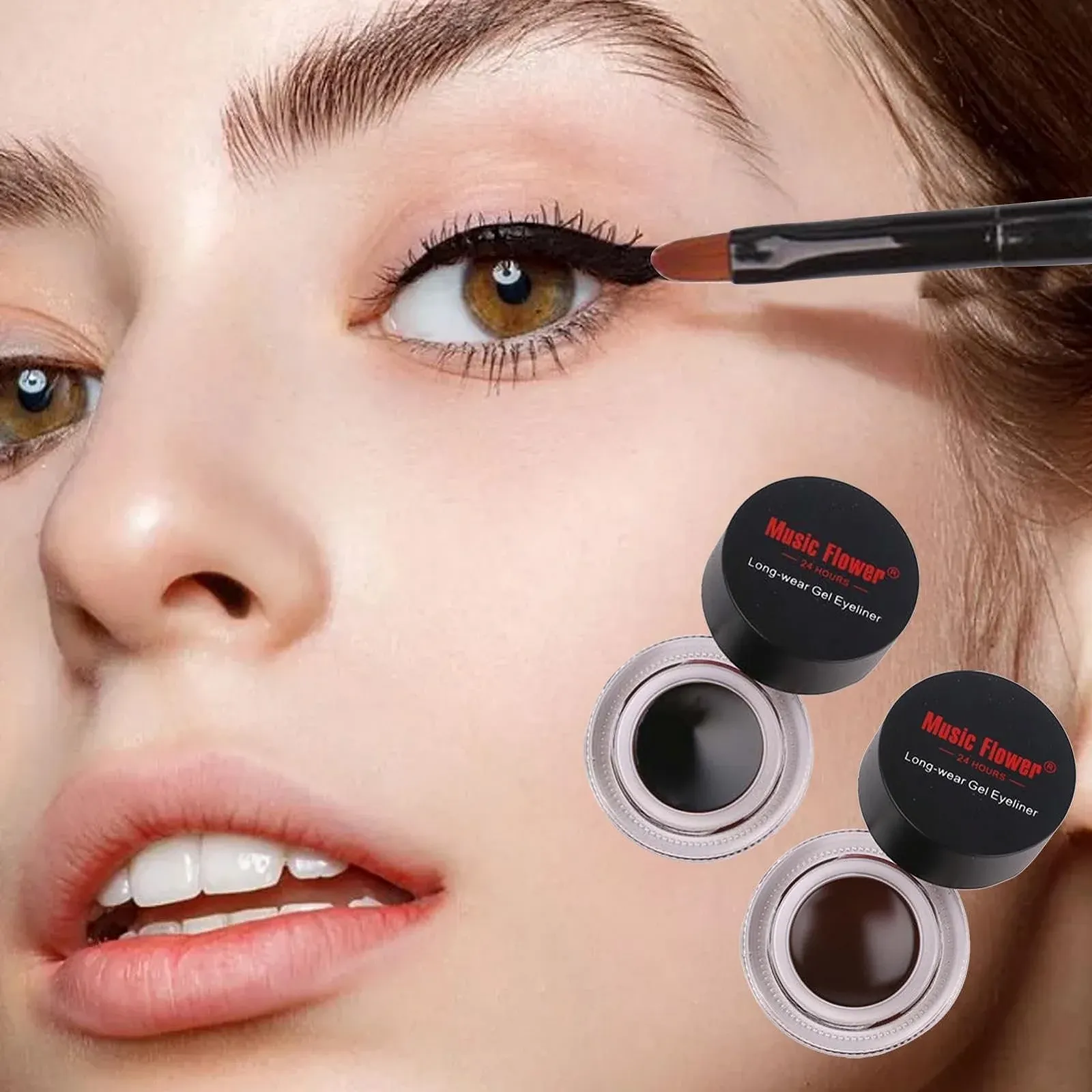 Підводка для очей Fowybe рідка водостійка двоколірна, фото №3